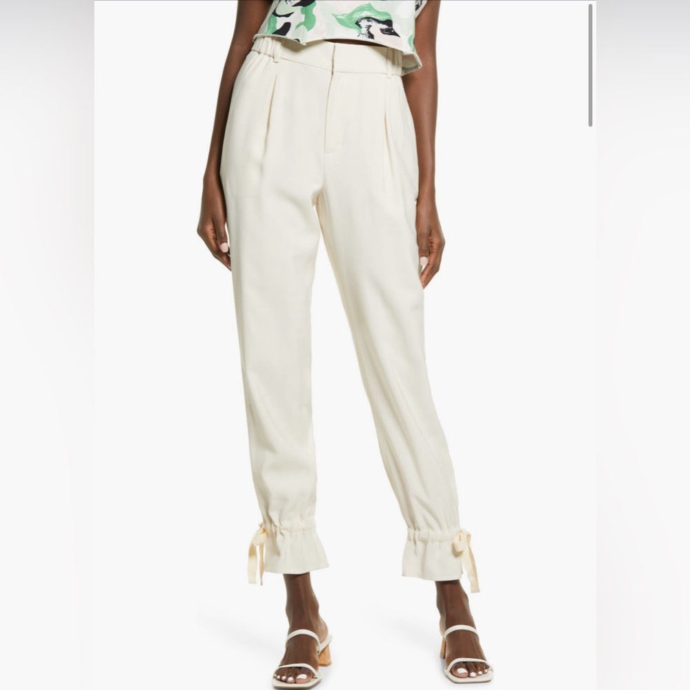 Open Edit Tie Cuff Casual Pants (Ivory)